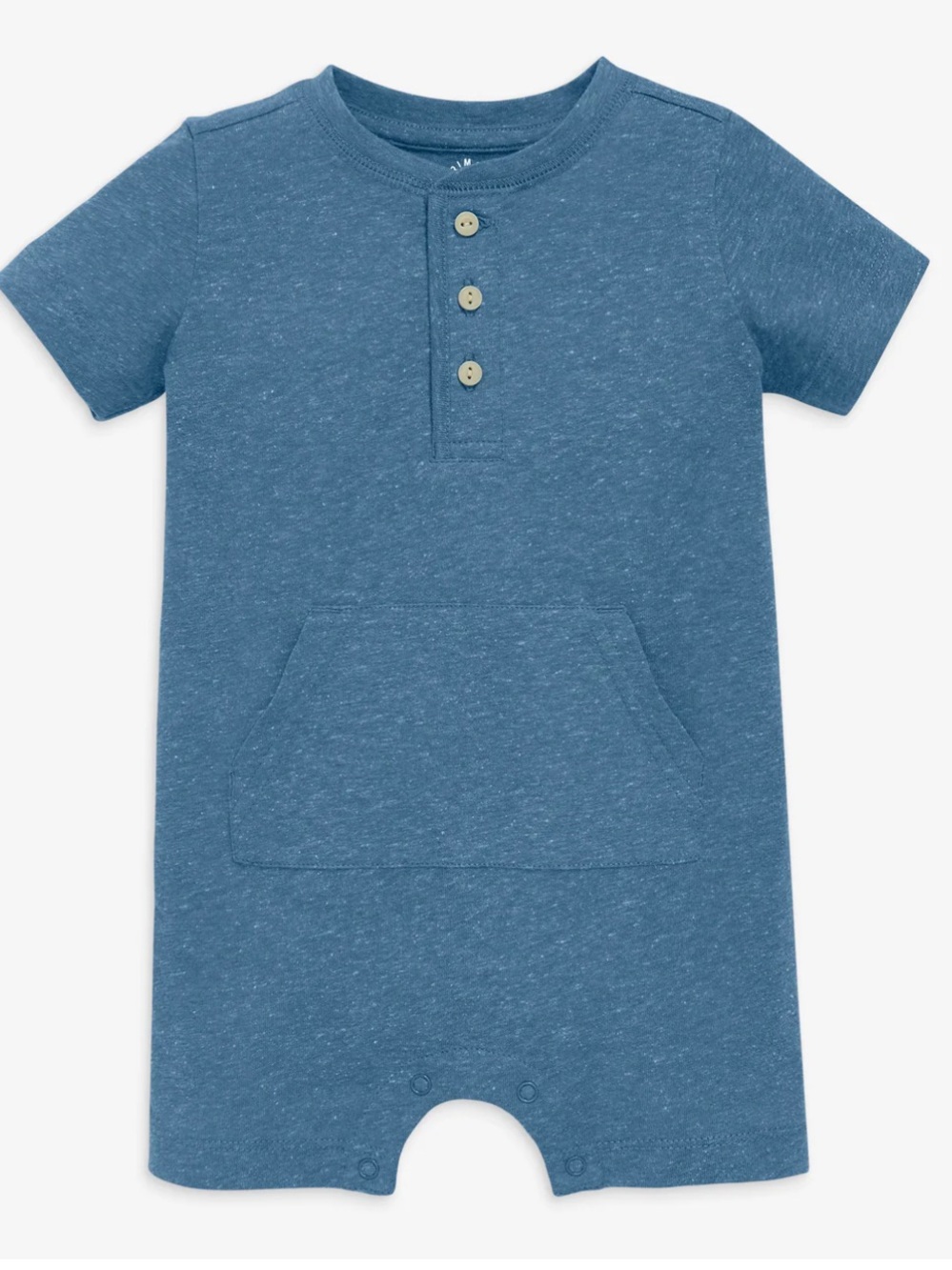 Primary | Baby heathered henley shortie - Moonlight Blue